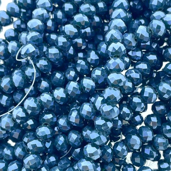 Facet rondel Dark blue 6x4mm - 45 stuks-Kraaltjes van Renate