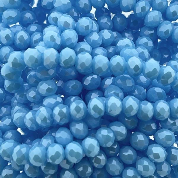 Facet rondel Deep sky blue 6x4mm - 45 stuks-Kraaltjes van Renate