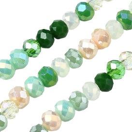 Facet rondel Electroplate Glass green 4mm - ±140 stuks-Kralen-Kraaltjes van Renate