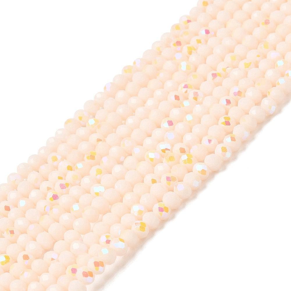 Facet rondel Licht Roze 4mm - ±115 stuks-Kralen-Kraaltjes van Renate