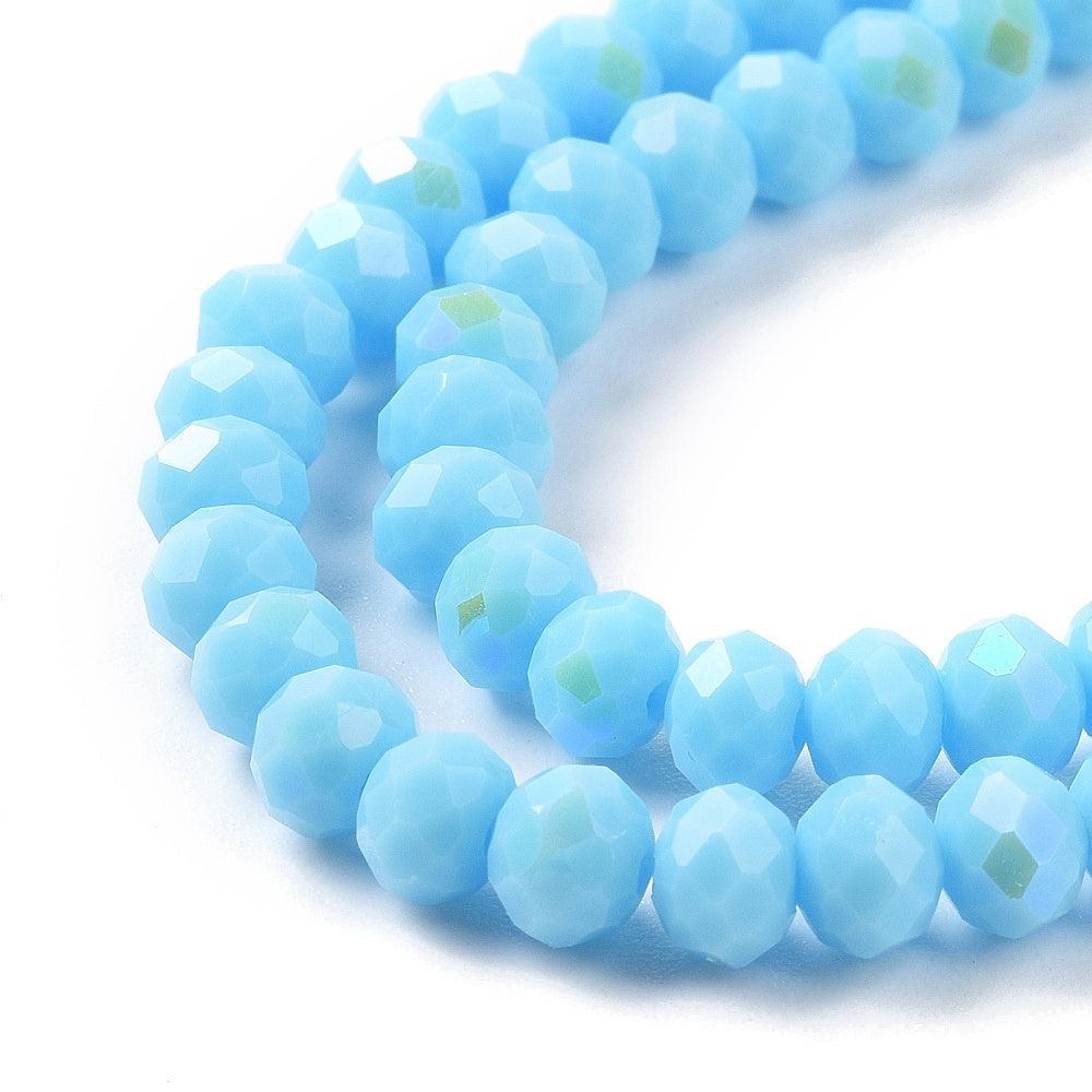 Facet rondel Light blue 4mm - ± 115 stuks-Kralen-Kraaltjes van Renate