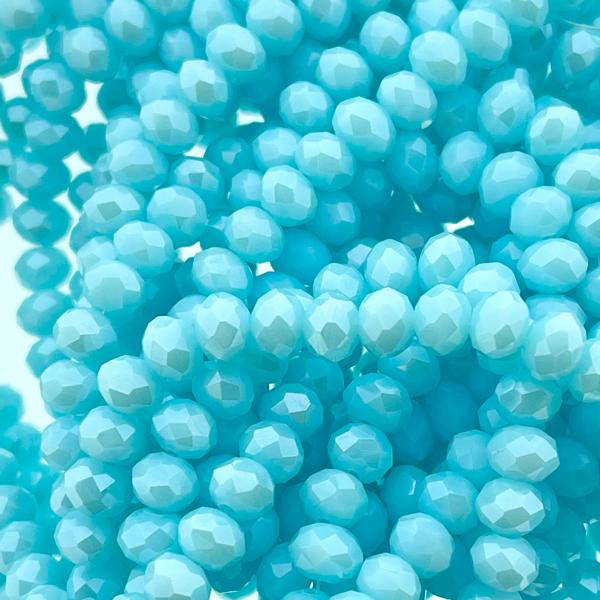 Facet rondel Light cyan 6x4mm - 45 stuks-Kraaltjes van Renate