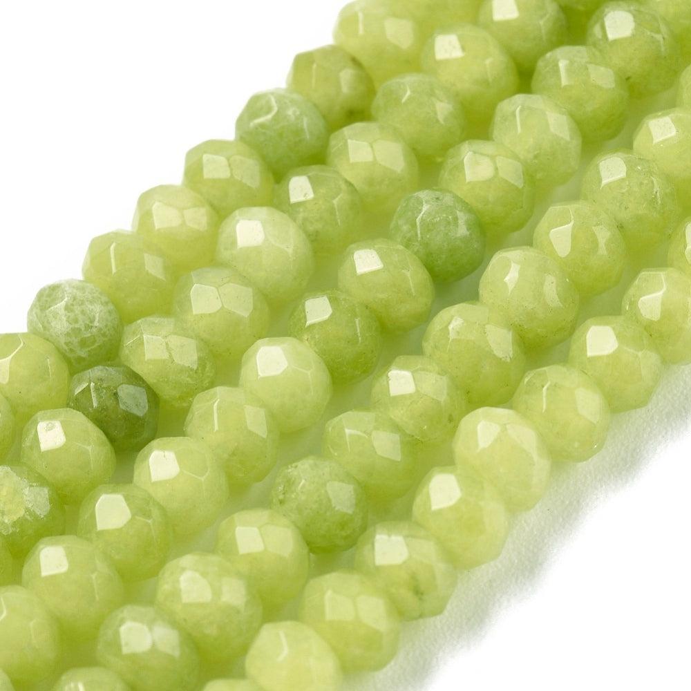 Facet rondel Lime Green 4mm - ±28 stuks-Kralen-Kraaltjes van Renate