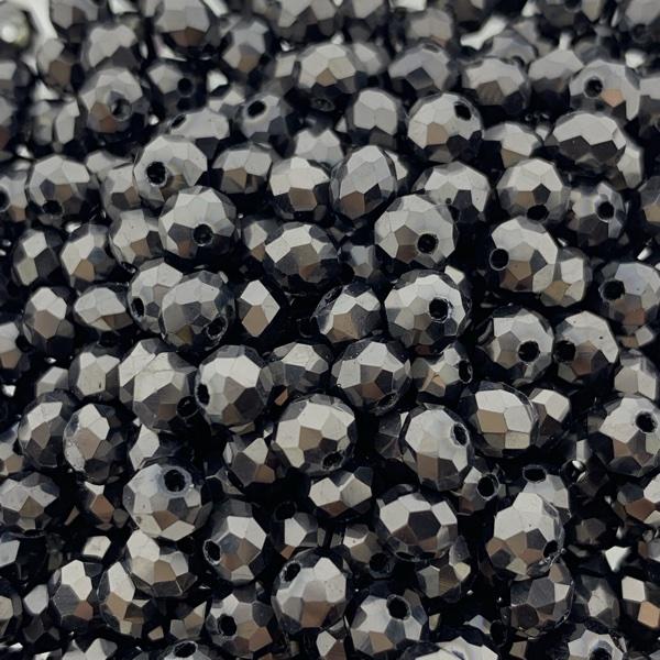Facet rondel Metallic black 6x4mm - 45 stuks-Kraaltjes van Renate