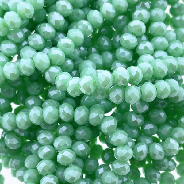 Facet rondel Mint green 6x4mm - 45 stuks-Kraaltjes van Renate