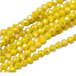 Facet rondel Rainbow Plated Electroplate yellow 4mm - ±90 stuks-Kralen-Kraaltjes van Renate