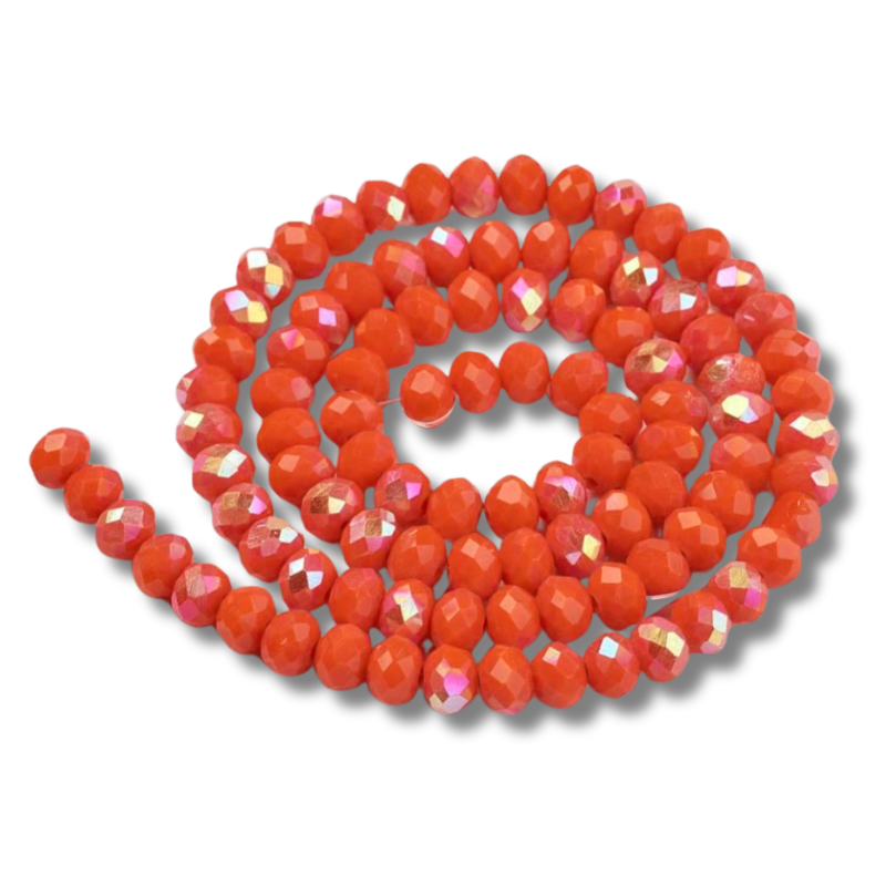Facet rondel Red 4mm - ± 115 stuks-Kralen-Kraaltjes van Renate