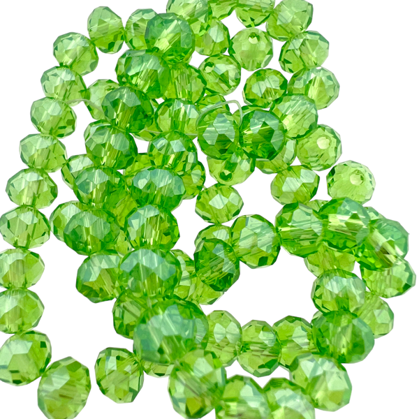 Facet rondel Transparent green 6x5mm - 80 stuks-Kralen-Kraaltjes van Renate