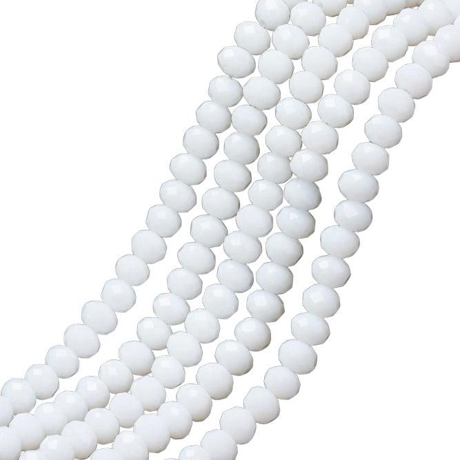 Facet rondel basic white 4mm - ±125 stuks-Kralen-Kraaltjes van Renate