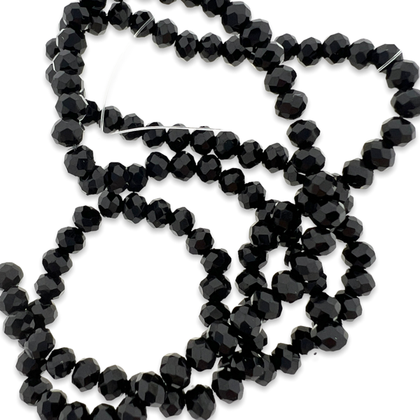 Facet rondel black 3mm - ±125 stuks-Kralen-Kraaltjes van Renate