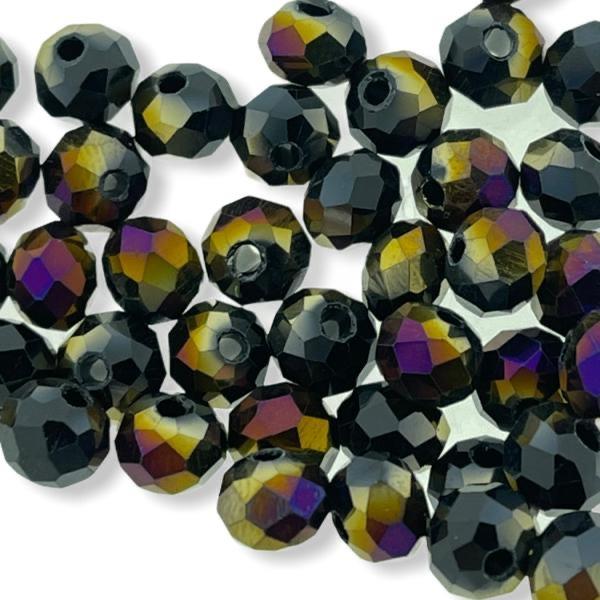 Facet rondel black AB 6x4mm - 45 stuks-Kraaltjes van Renate