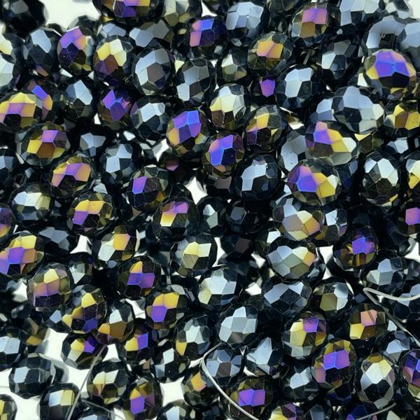 Facet rondel black AB 8x6mm - 35 stuks-Kraaltjes van Renate