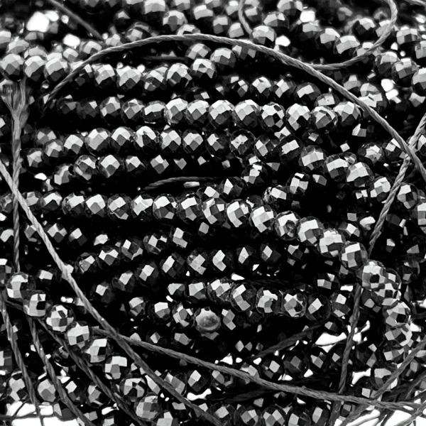 Facet rondel black metallic 2x1.5mm - ±235 stuks-Kraaltjes van Renate
