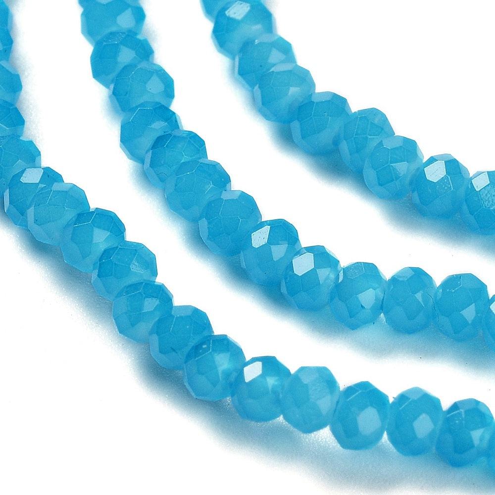 Facet rondel blauw 3x2mm - ±150 stuks-Kralen-Kraaltjes van Renate