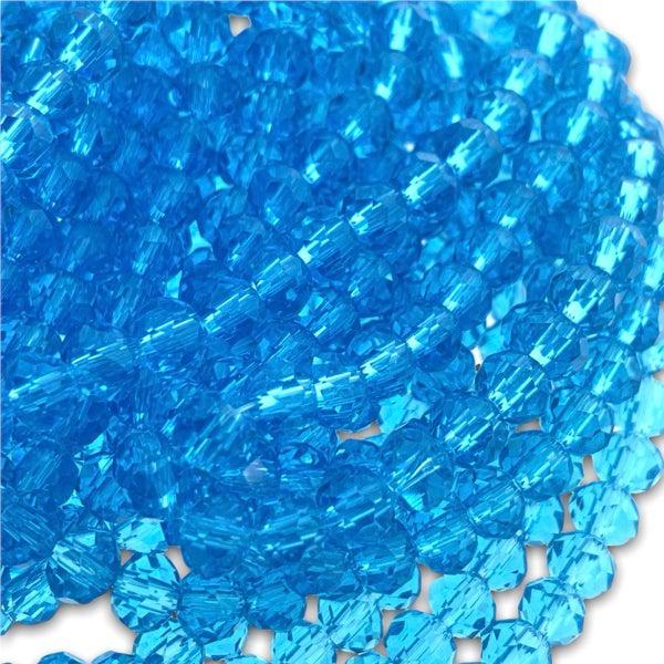 Facet rondel blauw transparant 6x4mm - 90 stuks-Kralen-Kraaltjes van Renate