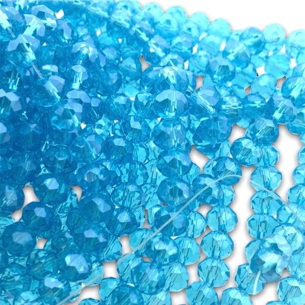 Facet rondel blauw transparant 6x4mm - 90 stuks-Kralen-Kraaltjes van Renate