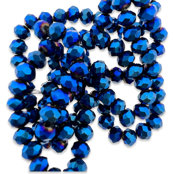 Facet rondel blue 4mm - ±125 stuks-Kralen-Kraaltjes van Renate