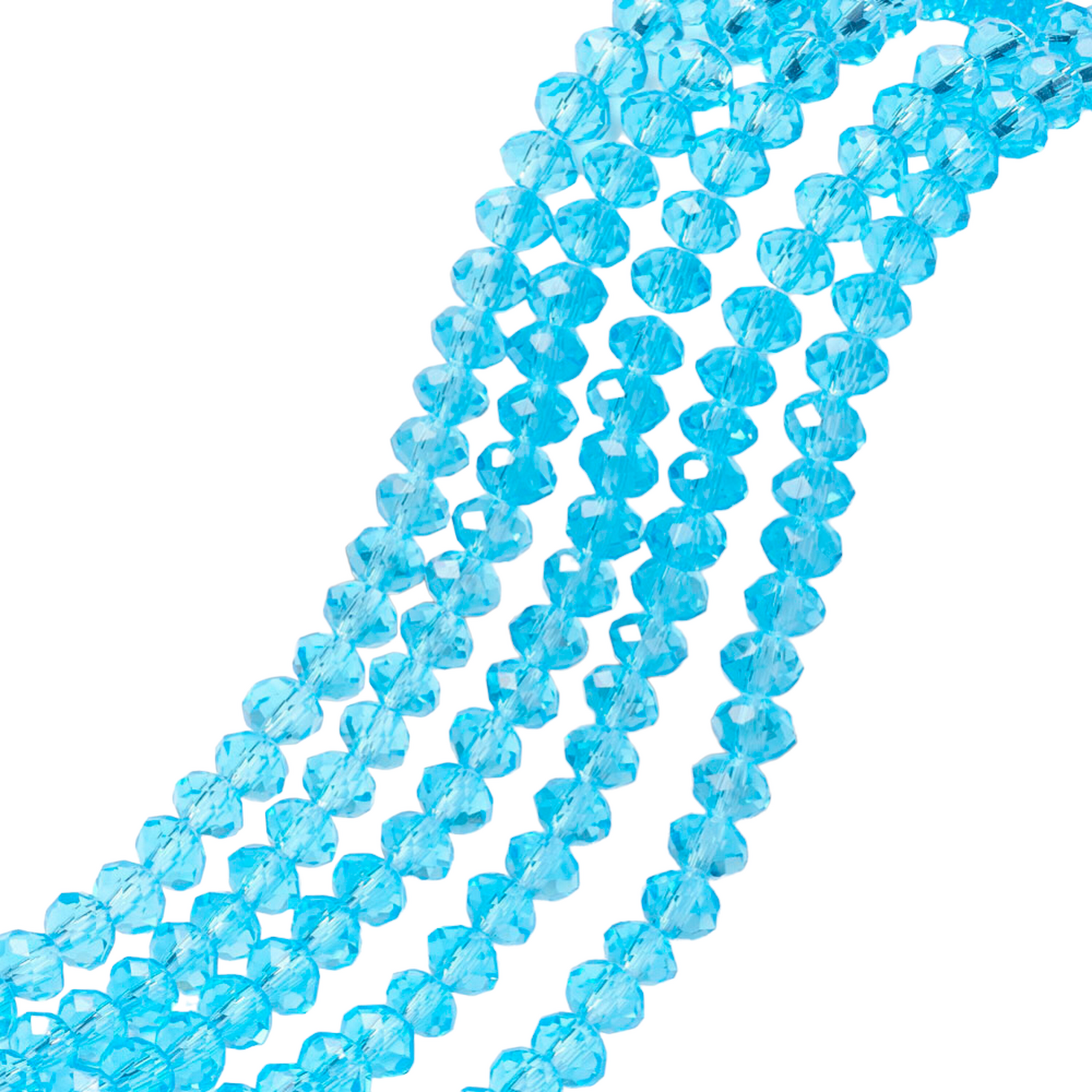 Facet rondel blue cyan 4mm - ±125 stuks-Kralen-Kraaltjes van Renate