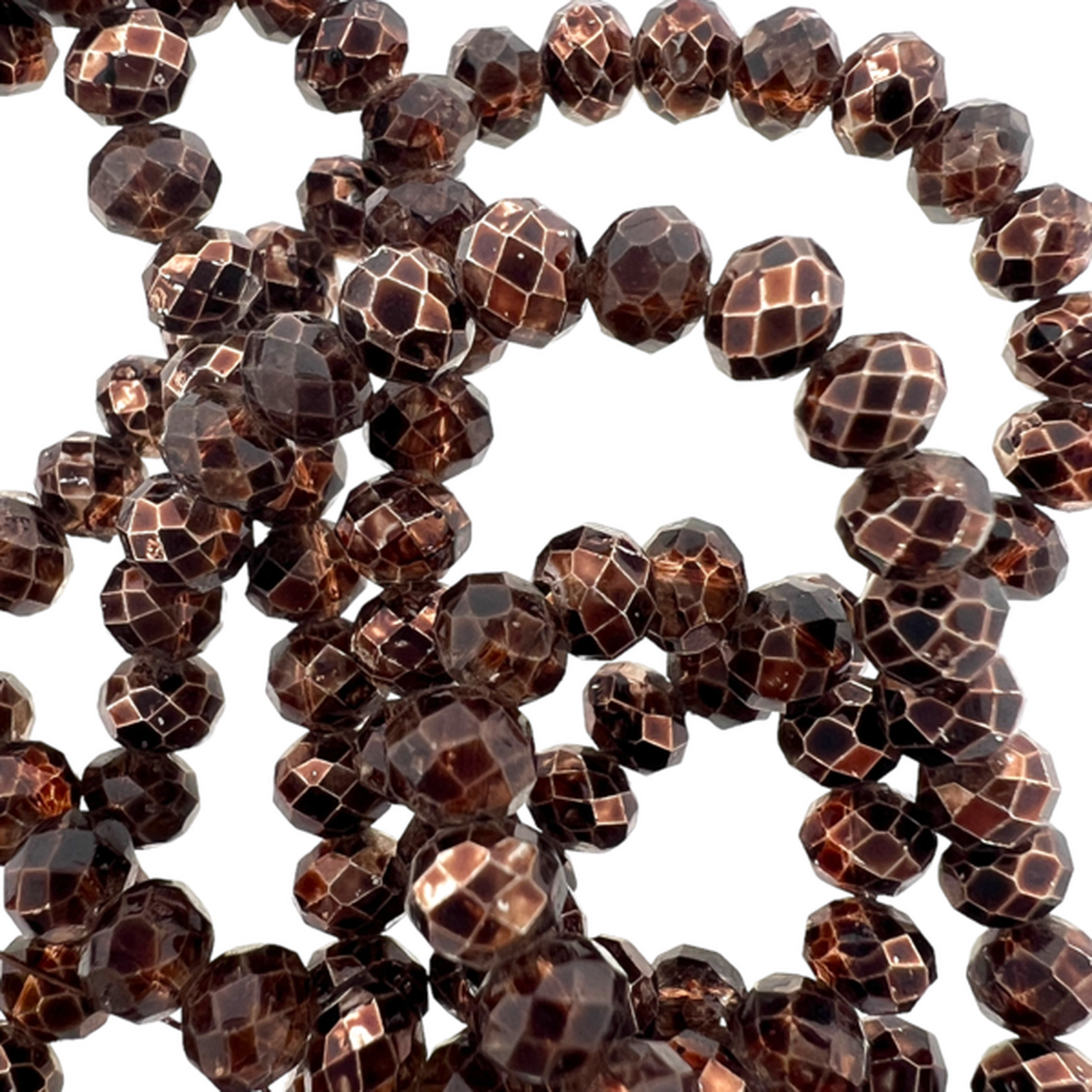Facet rondel coconut brown 4mm - 90 stuks-Kralen-Kraaltjes van Renate