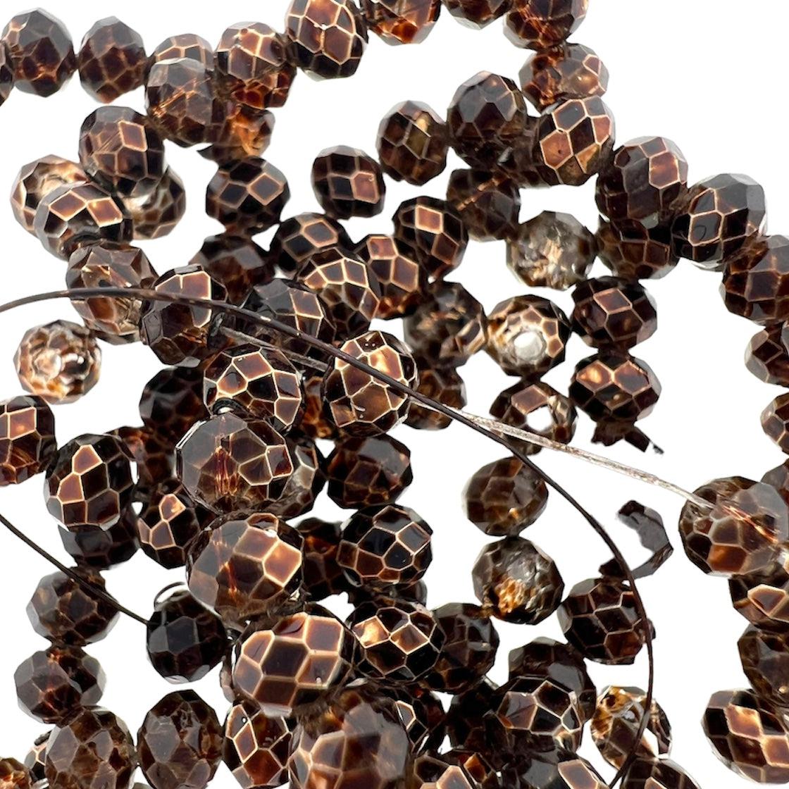 Facet rondel coconut brown 4x3mm - ±125 stuks-Kralen-Kraaltjes van Renate