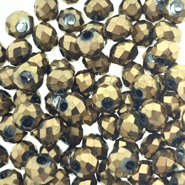 Facet rondel copper metallic 4x3mm - 90 stuks-Kraaltjes van Renate