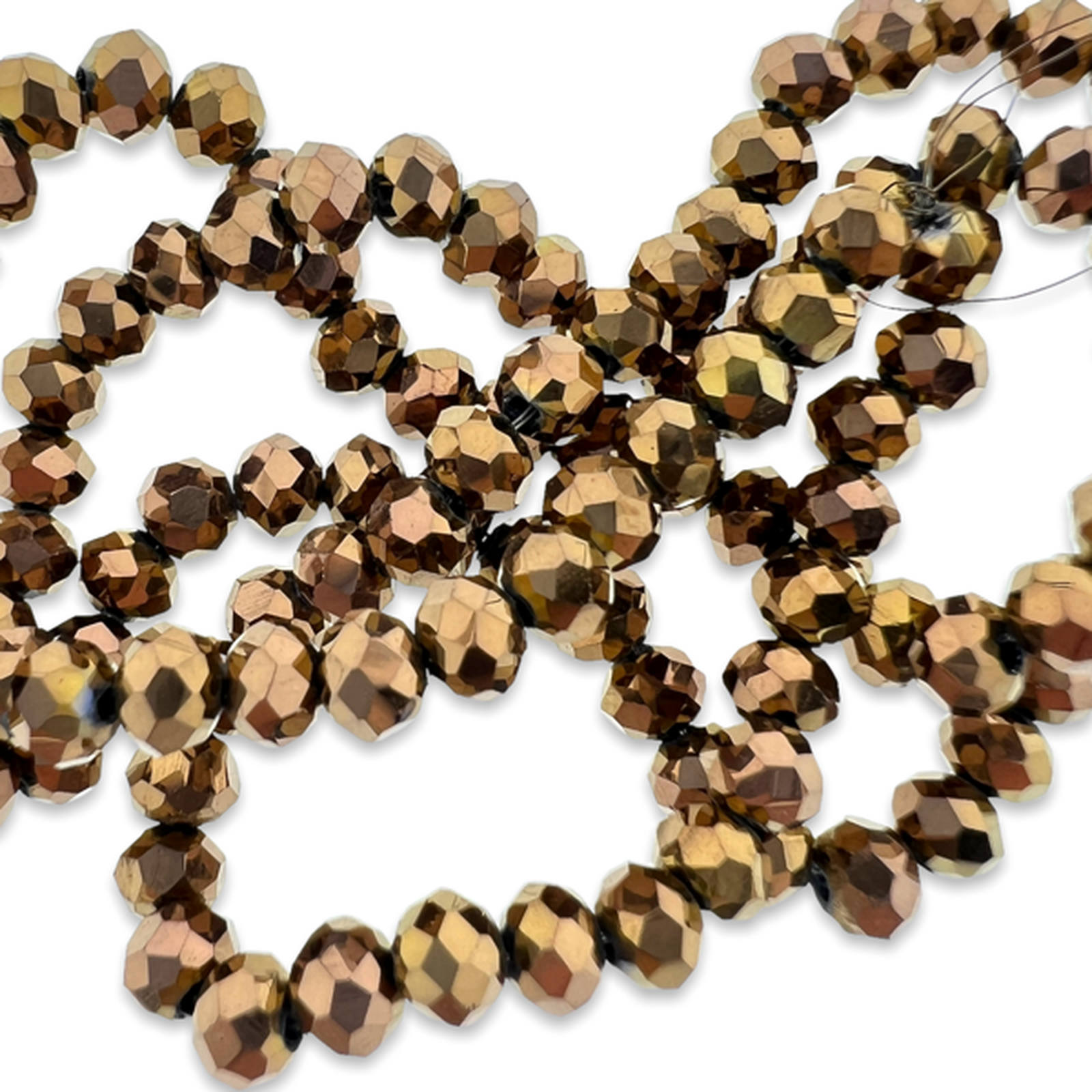 Facet rondel copper plated 4mm - ±125 stuks-Kralen-Kraaltjes van Renate