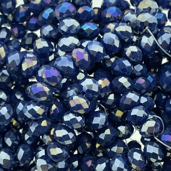 Facet rondel dark blue AB 8x6mm - 35 stuks-Kraaltjes van Renate