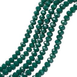 Facet rondel dark green 4mm - ±120 stuks-Kralen-Kraaltjes van Renate