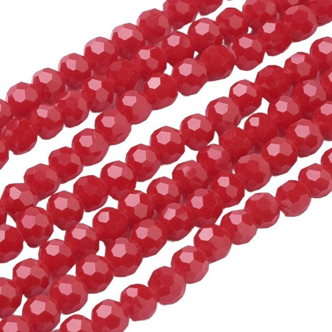 Facet rondel dark red 4mm - ±125 stuks-Kralen-Kraaltjes van Renate