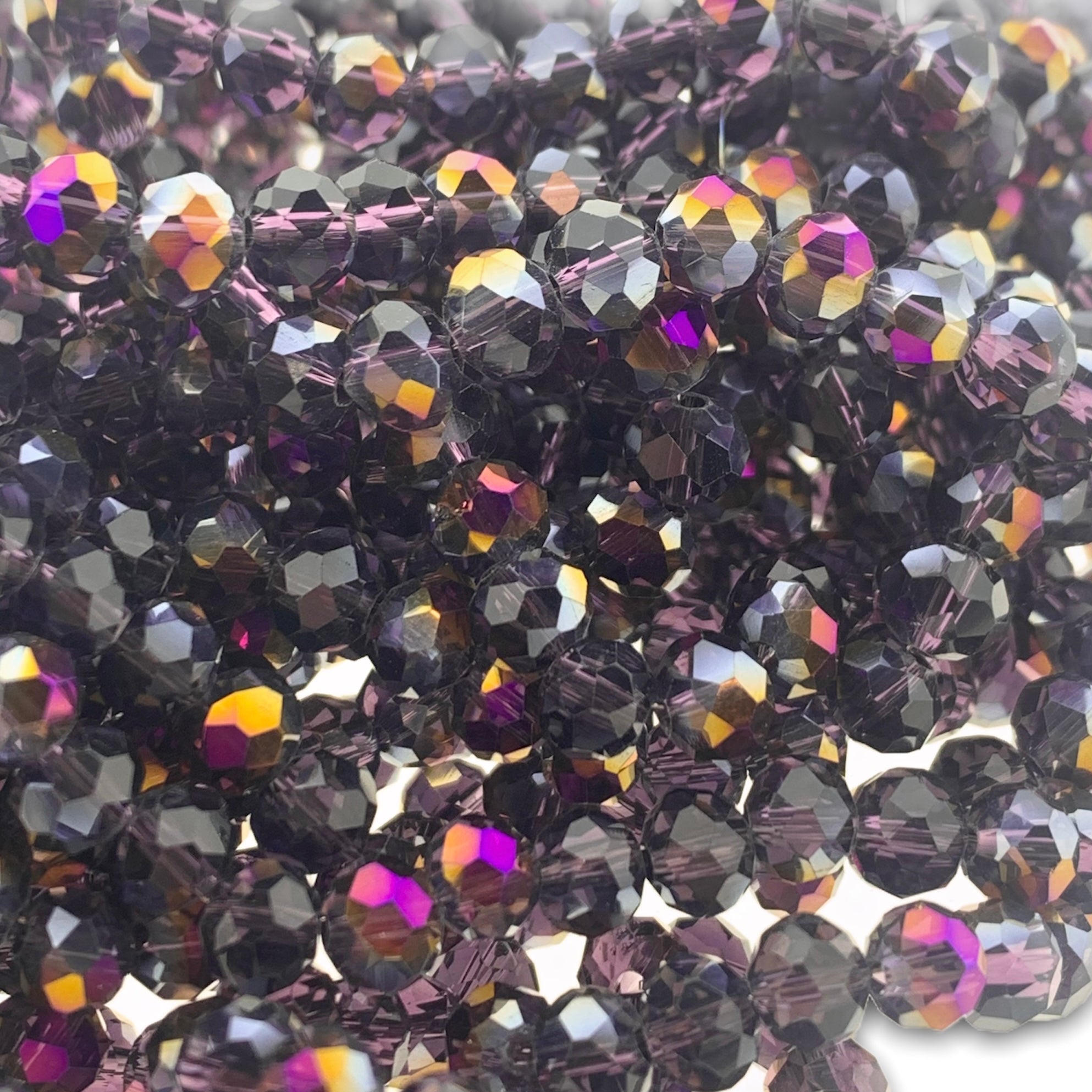 Facet rondel dark violet transparant AB glans 6x4mm - 90 stuks-Kralen-Kraaltjes van Renate