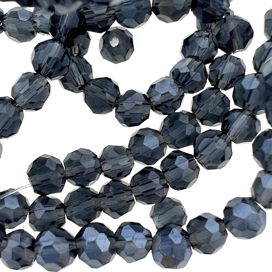 Facet rondel donker blauw/grijs 4x3mm - ±100 stuks-Kralen-Kraaltjes van Renate