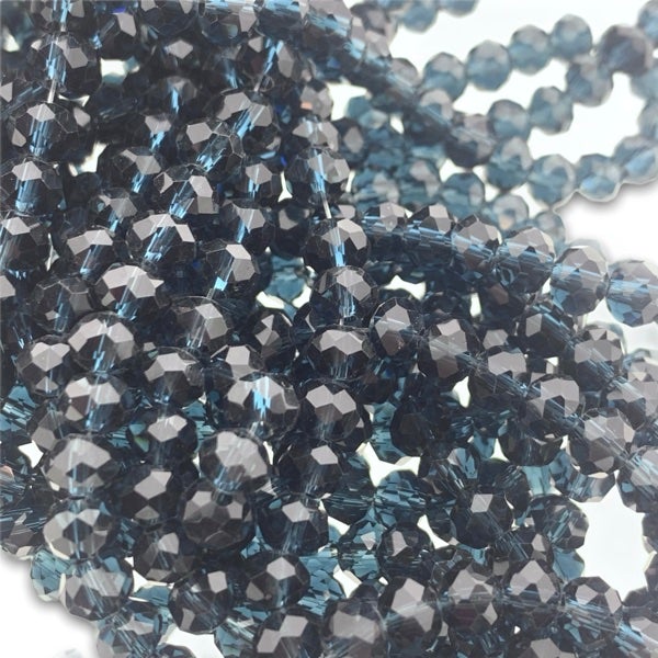 Facet rondel donkergroen glans 6x4mm - 90 stuks-Kralen-Kraaltjes van Renate