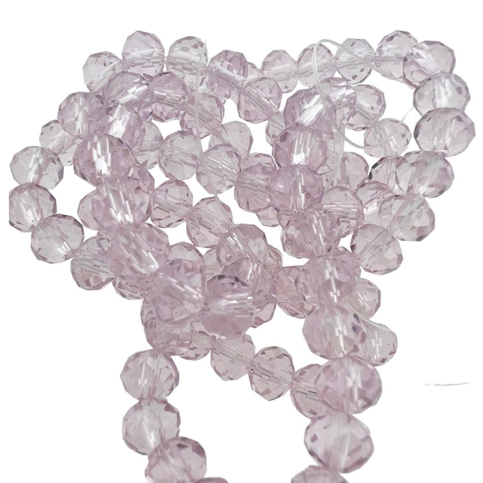 Facet rondel electroplate roze 6x5mm - ±85 stuks-Kralen-Kraaltjes van Renate