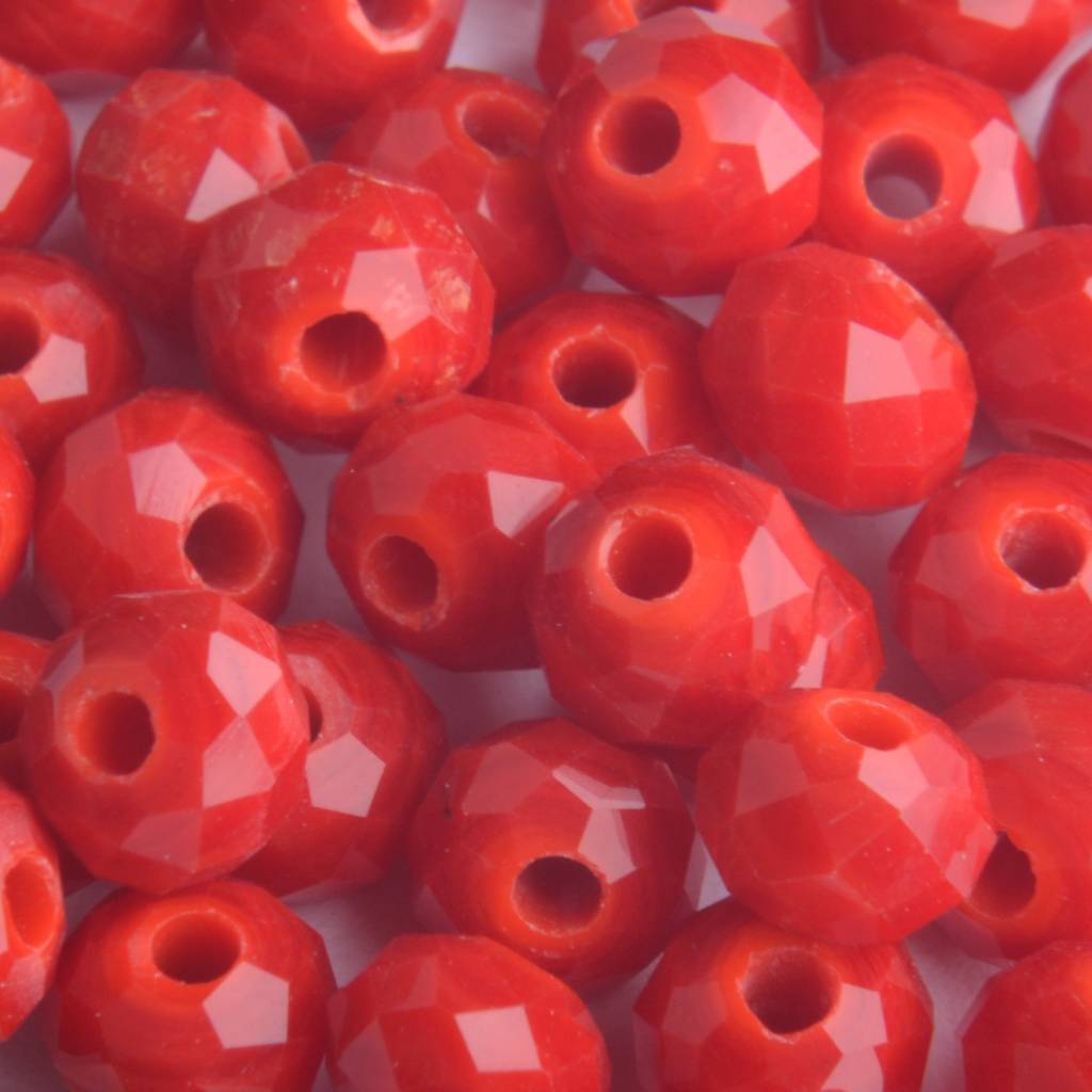 Facet rondel fel rood 6x4mm - 45 stuks-Kraaltjes van Renate