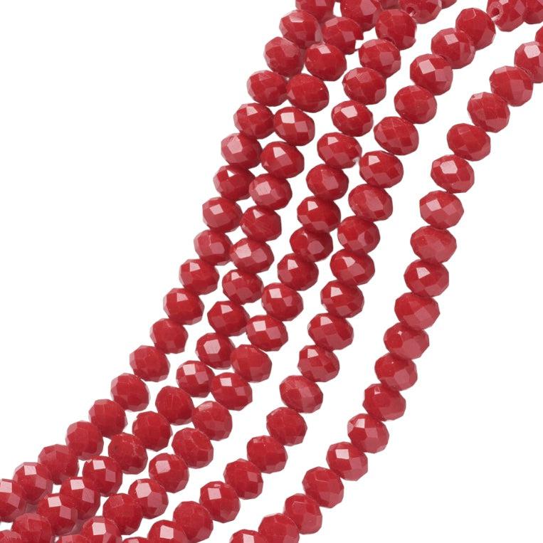 Facet rondel fire red 4mm - ±125 stuks-Kralen-Kraaltjes van Renate