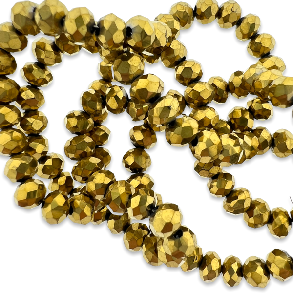Facet rondel gold plated 4mm - ±125 stuks-Kralen-Kraaltjes van Renate
