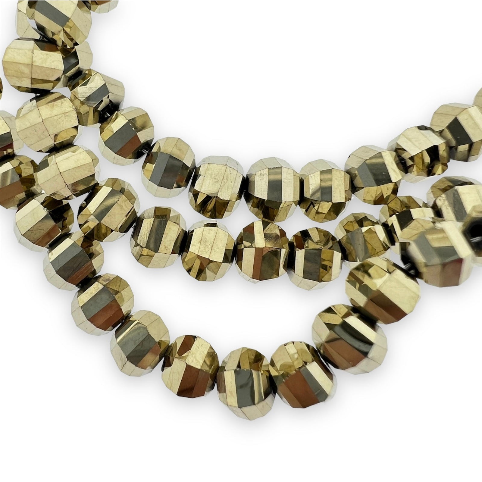 Facet rondel golden plated 6x4,5mm - 95 stuks-Kralen-Kraaltjes van Renate