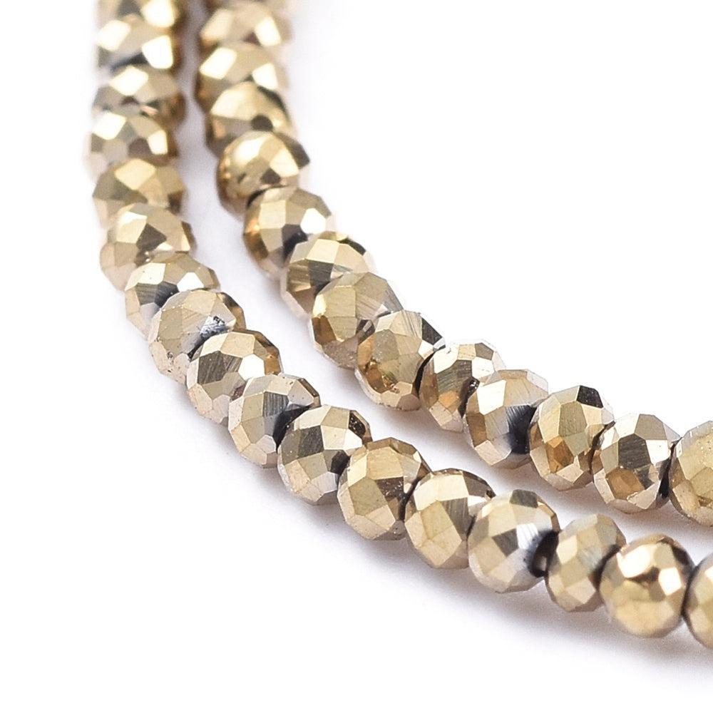 Facet rondel goud metallic 2x1.5mm - ±235 stuks-Kralen-Kraaltjes van Renate