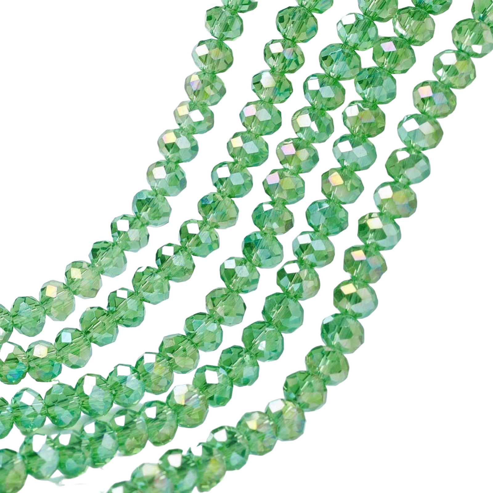 Facet rondel green AB 4mm - ±125 stuks-Kralen-Kraaltjes van Renate