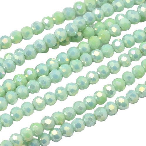 Facet rondel green light 4mm - ±92 stuks-Kralen-Kraaltjes van Renate