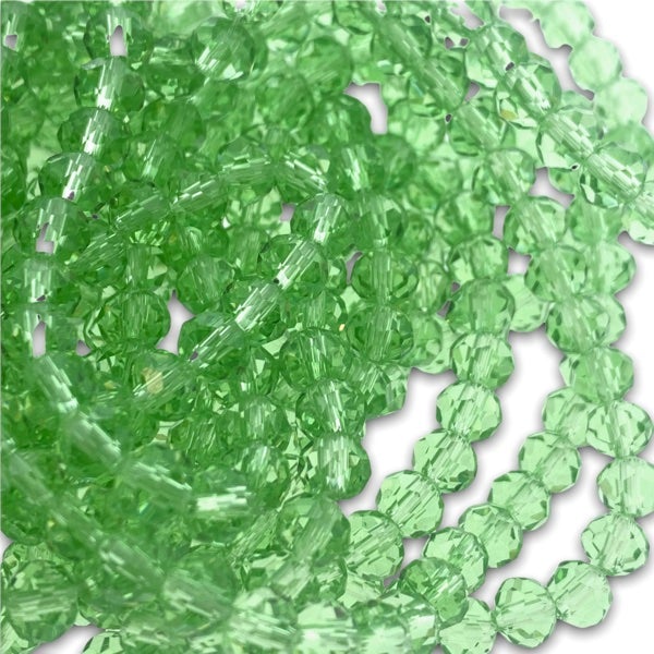 Facet rondel groen transparant 6x4mm - 90 stuks-Kralen-Kraaltjes van Renate