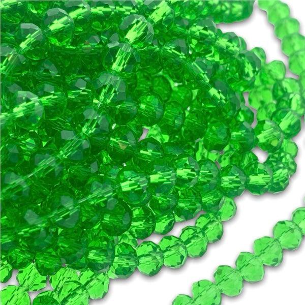 Facet rondel groen transparant 6x4mm - 90 stuks-Kralen-Kraaltjes van Renate