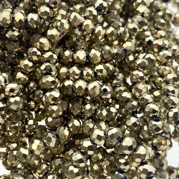 Facet rondel hematiet brons 4x3mm - ±130 stuks-Kralen-Kraaltjes van Renate