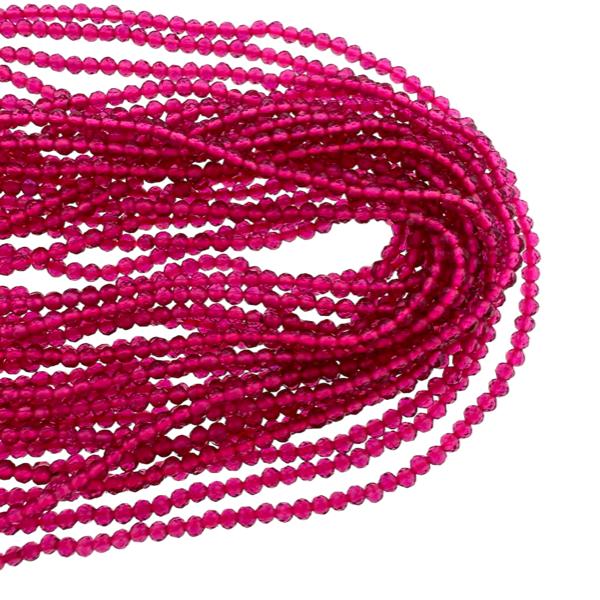 Facet rondel hot pink 2mm - ±185 stuks-Kralen-Kraaltjes van Renate