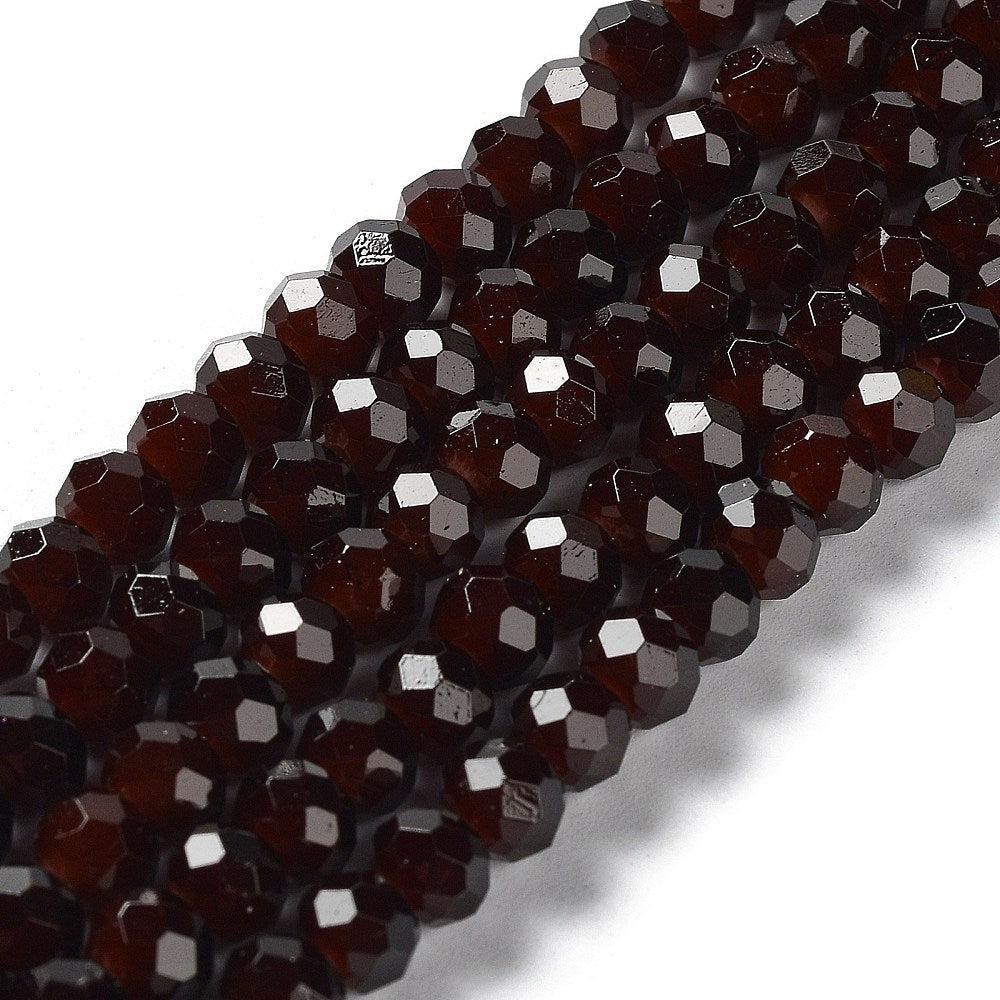 Facet rondel jade coconut brown 6x5mm- ±85 stuks-Kralen-Kraaltjes van Renate