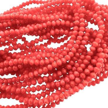 Facet rondel jade light coral 3,5x3mm - ±185 stuks-Kralen-Kraaltjes van Renate