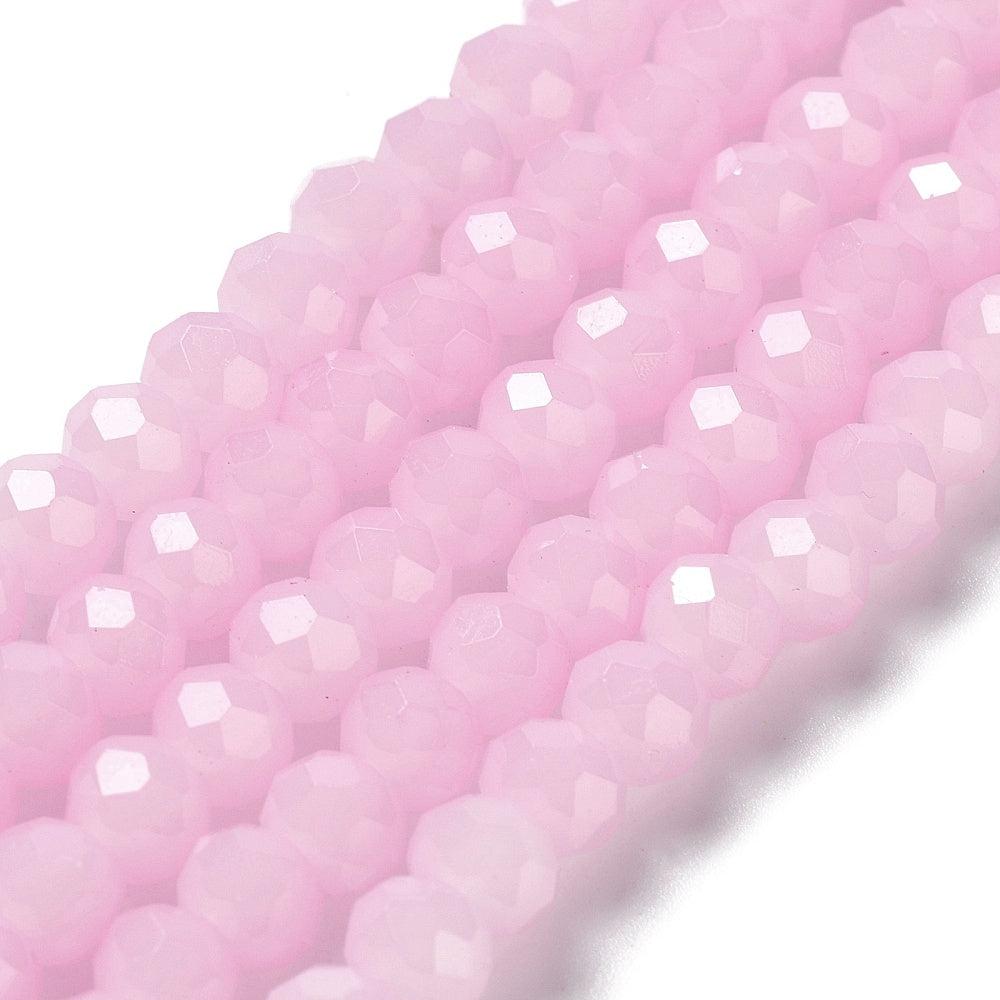 Facet rondel jade pink 8x6mm- ±65 stuks-Kralen-Kraaltjes van Renate