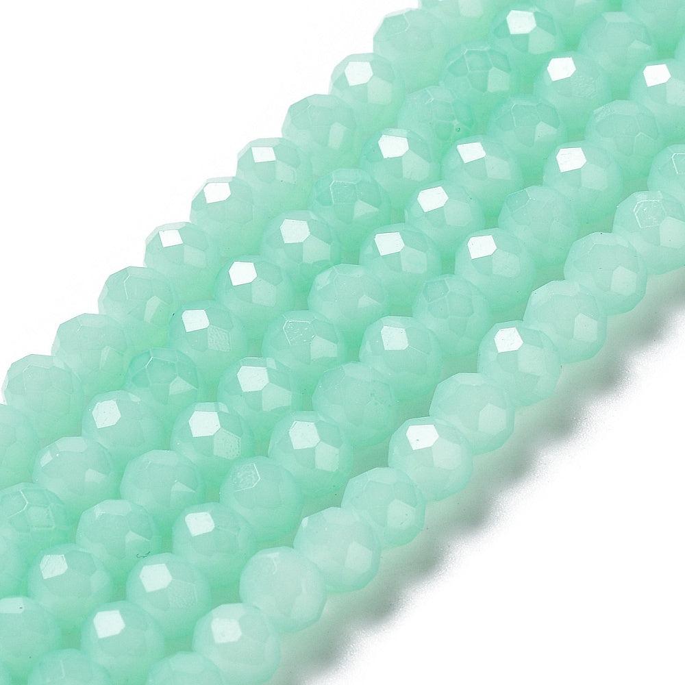 Facet rondel jade turquoise 8x6mm- ±65 stuks-Kralen-Kraaltjes van Renate