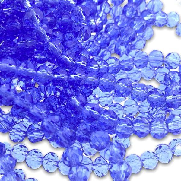 Facet rondel lichtblauw transparant 6x4mm - 90 stuks-Kralen-Kraaltjes van Renate