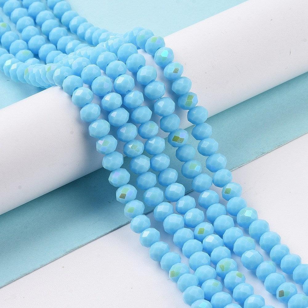 Facet rondel light blue 4mm - ±115 stuks-Kralen-Kraaltjes van Renate